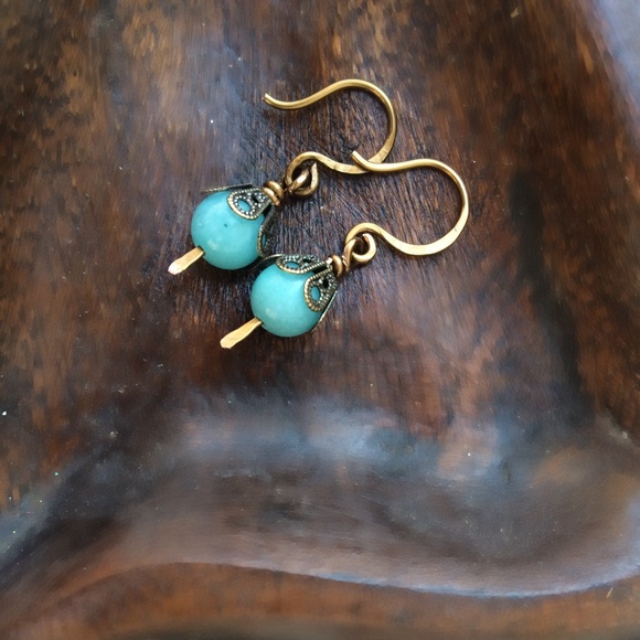 Artisan aquamarine gemstone earrings