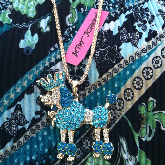 Betsey Johnson Jewelry - SOLD--Betsey Johnson Blue Rhinestone Dog Necklace