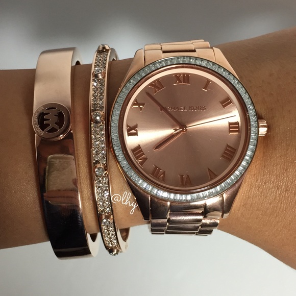 MICHAEL KORS ROSE GOLD GLITZ WATCH - Picture 3 of 4