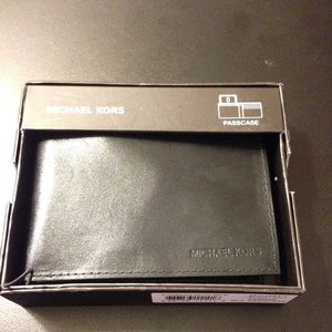 NEW mens Michael Kors black leather wallet