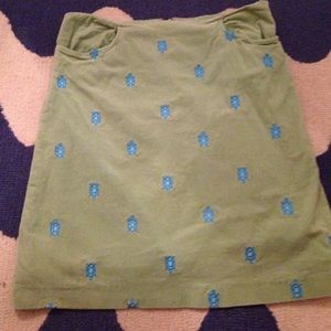 Lilly Pulitzer corduroy turtle skirt size 8