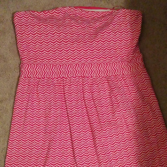 Vineyard Vines pink whale tail chevron XL dress
