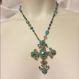 ️SOLD 🔷Blue Turquoise Cross Necklace🔷
