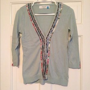 Anthropologie Blue Cardigan