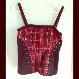 Hot Topic Red/Black Corset Top