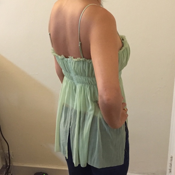 🌷2.HP🌷 Seafoam Green Chiffon Top - Picture 4 of 4