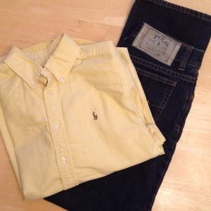 BINDLE polo long sleeve shirt and jeans
