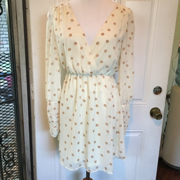 Nude Polka dot dress