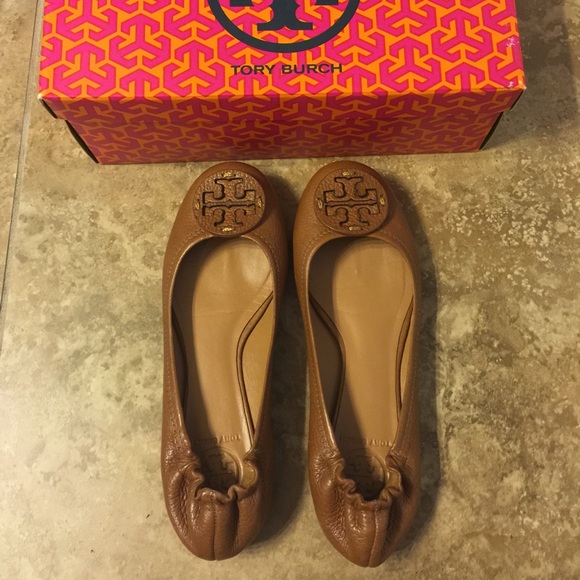 TORY BURCH REVA TUMBLED LEATHER ROYAL TAN FOR SALE