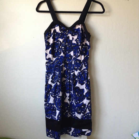 Blue and white dress
