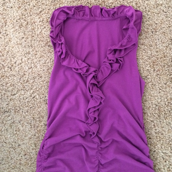 CAbi purple ruffle tank