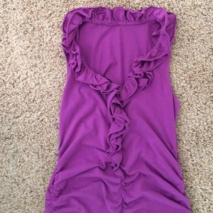 CAbi purple ruffle tank
