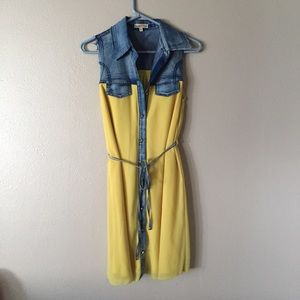Yellow denim dress