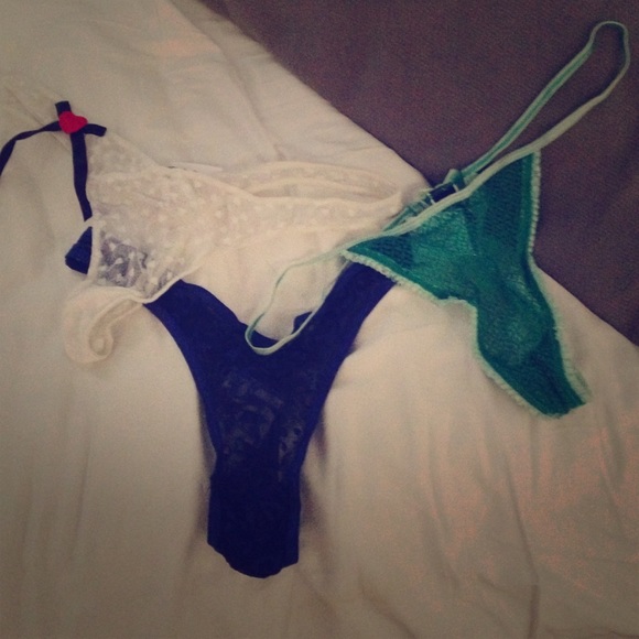 3 Fredericks of Hollywood thongs and 1 g string