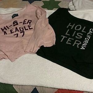 Set of two sweatshirts one American eagle one holl