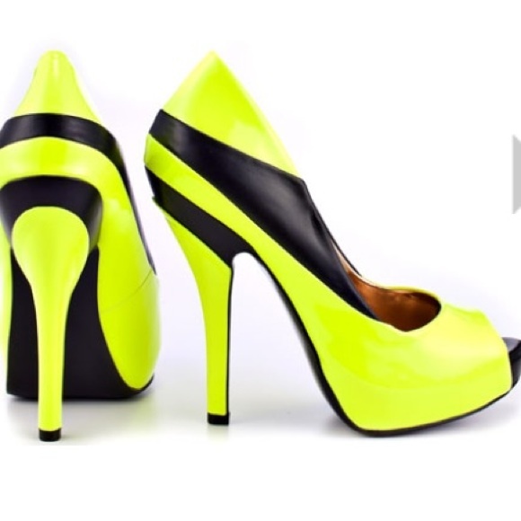 BCBGeneration Shoes - BCBG Liberty Neon Yellow Black Patent