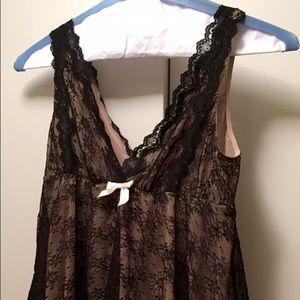 Short sexy teddy (black & beige)