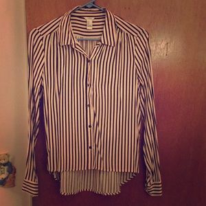 striped button down blouse
