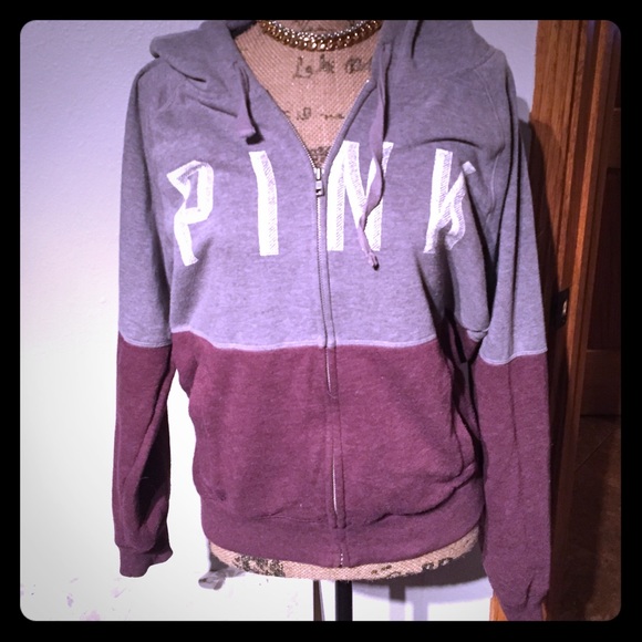 Maroon & gray zip up