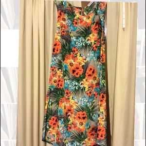 Hawaiian Print Tank Shift Dress