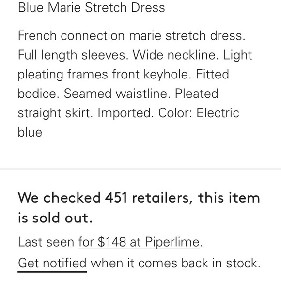 French Connection cobalt fcuk Ponte Stretch Dress - Picture 4 of 4