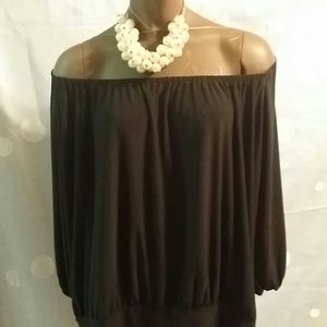 Black batwing blouse
