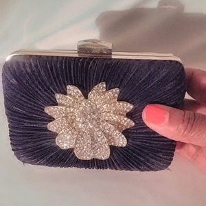 Hard shell,fabric covered evening bag