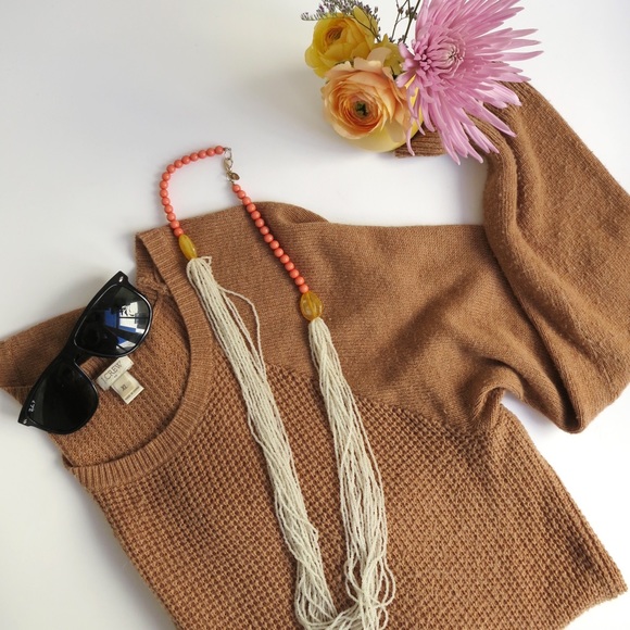 J. Crew Sweaters - JCrew slouchy waffle knit sweater in beige/tan