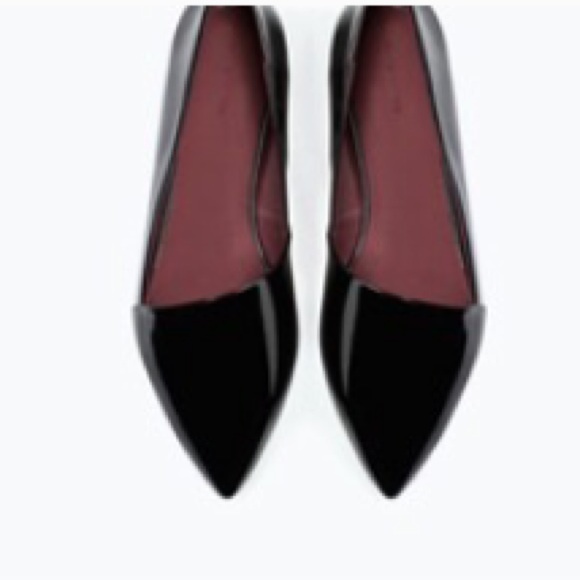 New Zara asymmetrical black flats shoes - Picture 2 of 4