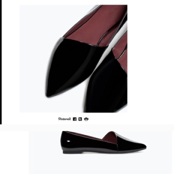 New Zara asymmetrical black flats shoes - Picture 3 of 4