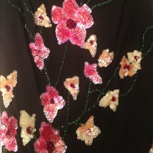 Black sequined silk gown