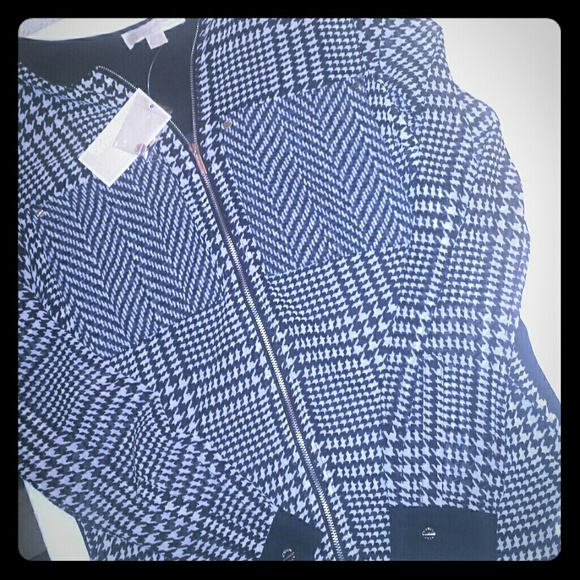 MICHAEL KORS Sheer Houndstooth Top