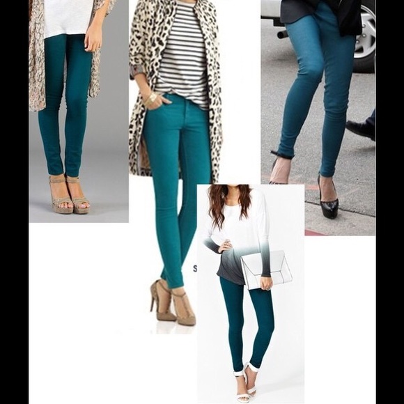 American eagle teal skinny jeans size 0