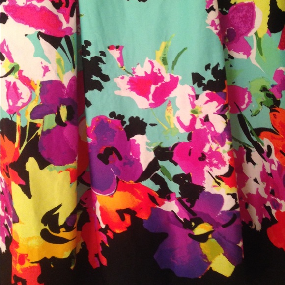 Teal floral dress with pockets