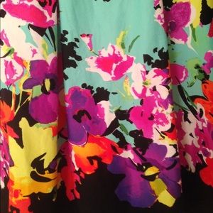 Teal floral dress with pockets