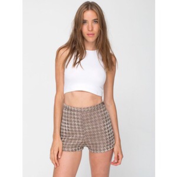 American Apparel Houndstooth tap shorts