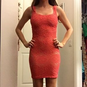 Sexy Free People coral bodycon dress size XS