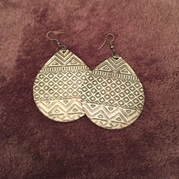 Silver Aztec earrings