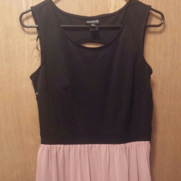 Black and blush color dress