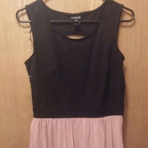 Black and blush color dress