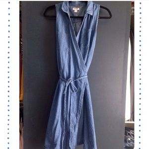 Chambray wrap dress