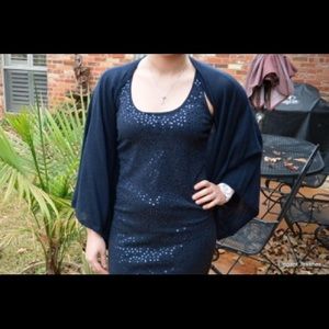 Minnie Rose Couture Glitter Mini Shawl Dress