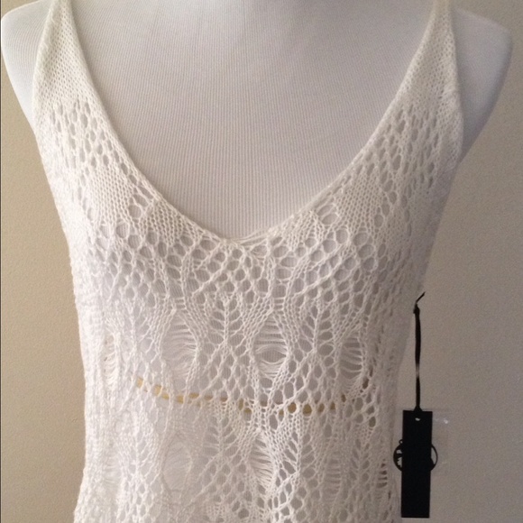 poof apparel Tops - White netted tank top