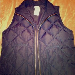 J. Crew Factory Quilted Vest Navy Blue
