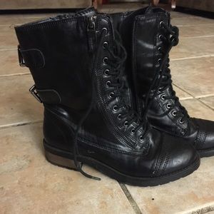 Black combat boots