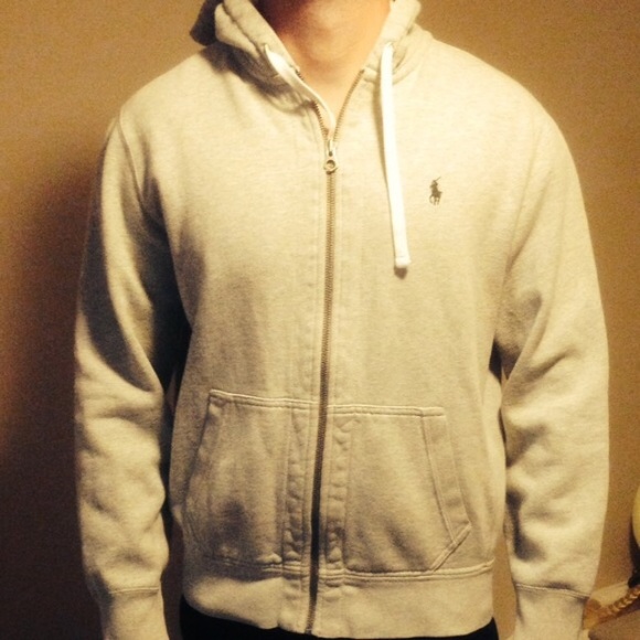 Polo Grey Zip Up Hoodie