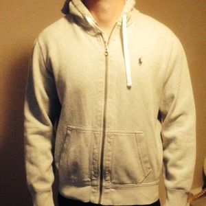 Polo Grey Zip Up Hoodie