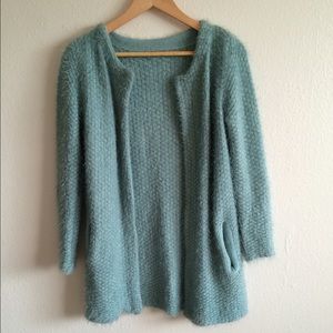 Light green knit cardigan