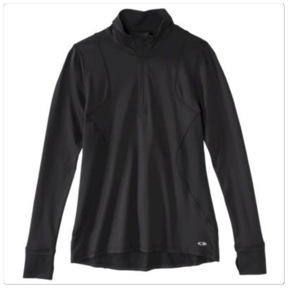 New champion active light pull on black sweater