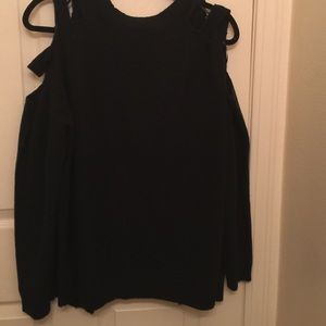 Black shoulder cutout cardigan